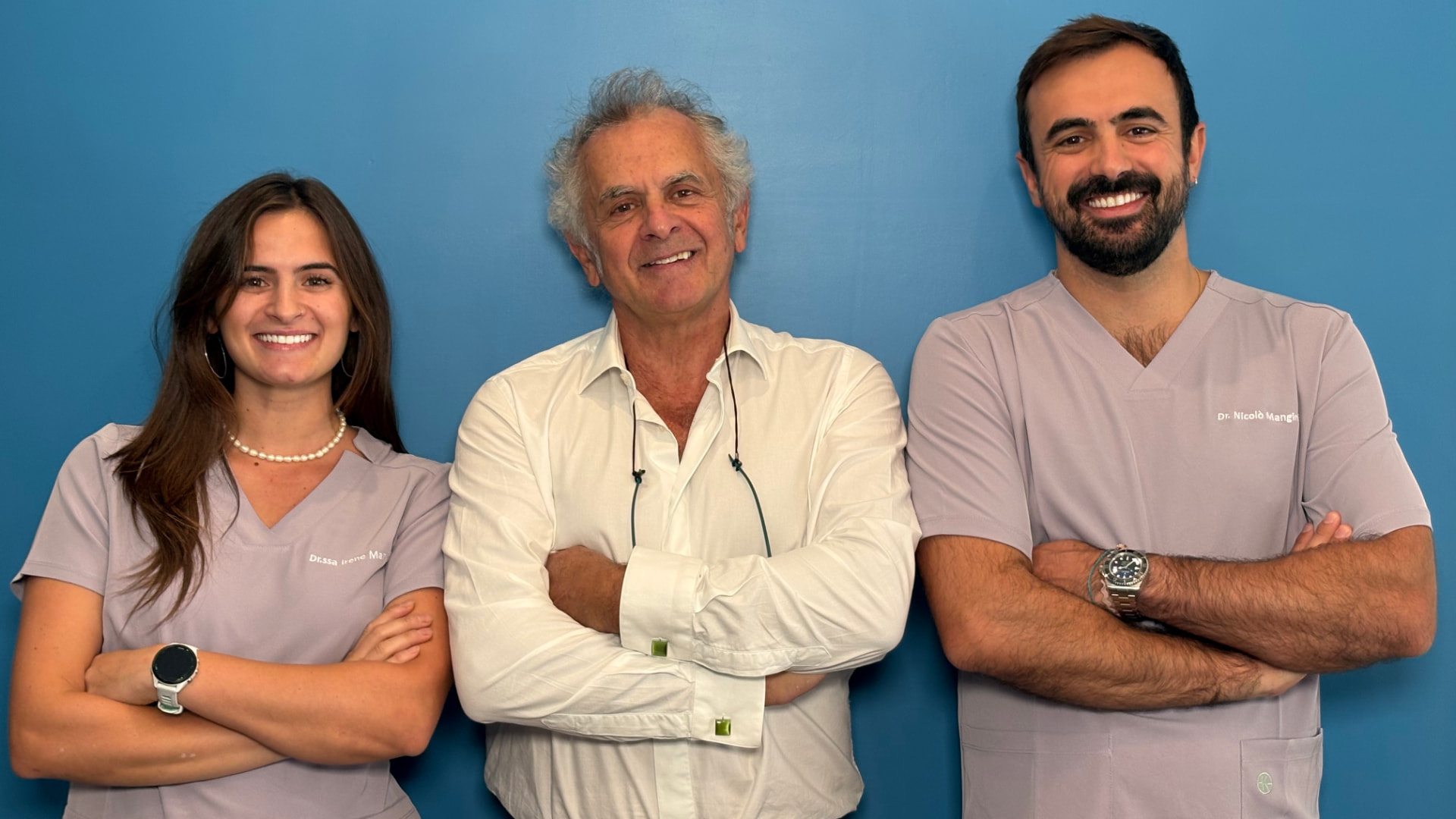 I medici dello Studio Mangini: la Dr.ssa Irene Mangini, il Dr. Enrico Mangini e il Dr. Nicolò Mangini